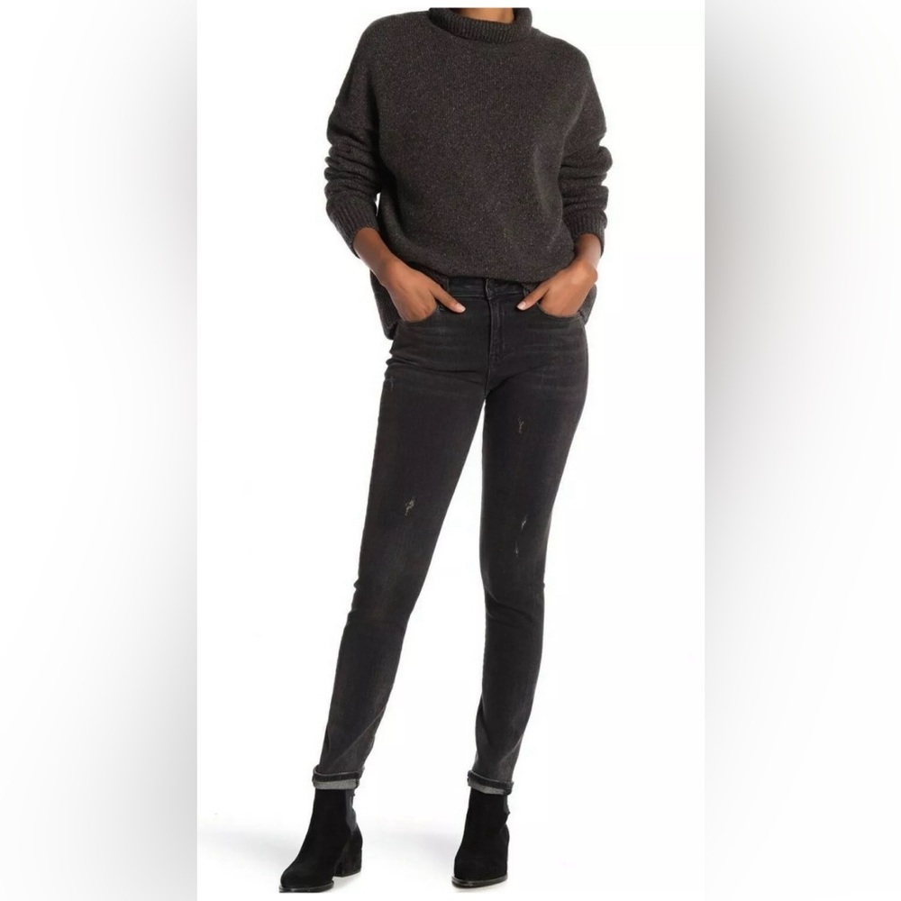 VINCE Women’s Size 26 FIVE‎ POCKETS DISTRESSED SKINNY STRETCH JEAN VINTAGE BLACK